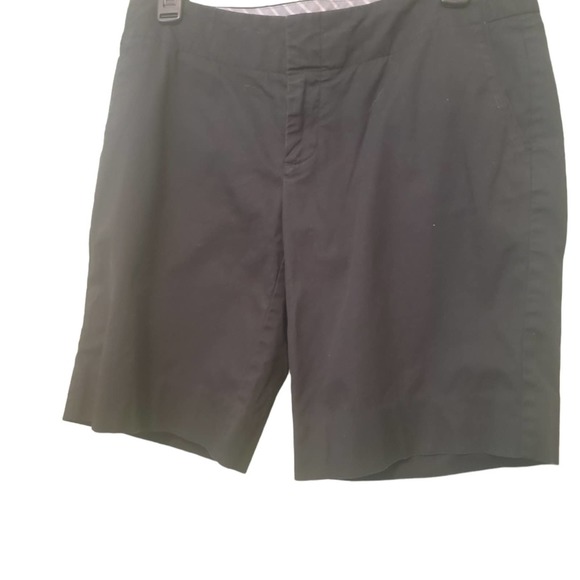 Gap Flat Front Bermuda Black Cotton Blend Shorts Sz 4 - Picture 5 of 7